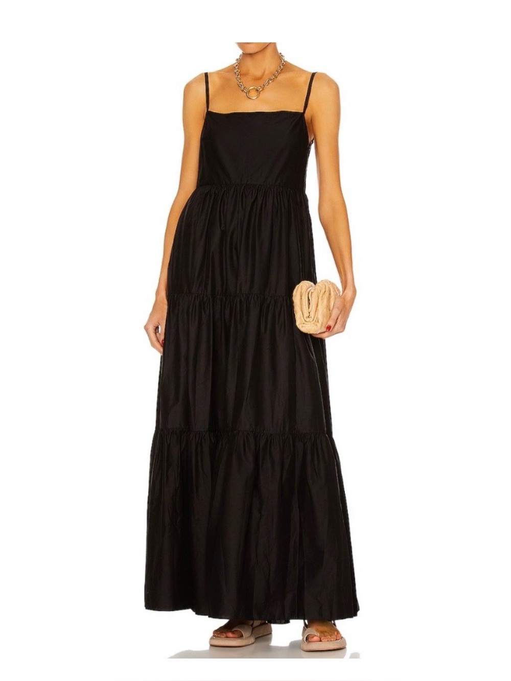 Matteau Black Tiered Low Back Sundress